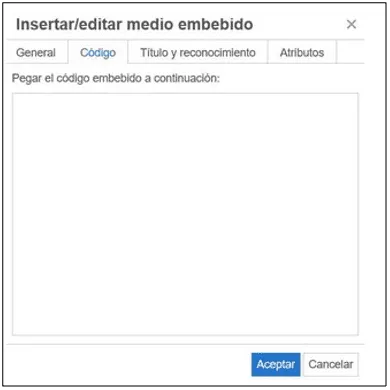 insertar editar embebido afoe
