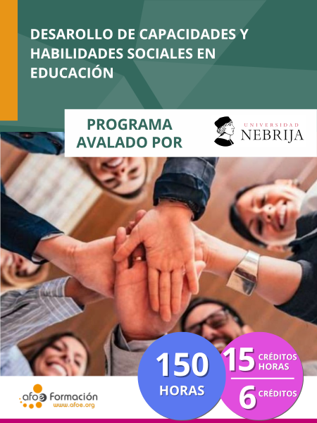 Desarrollo de capacidades y habilidades sociales en educación (150 horas)