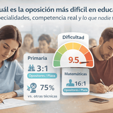¿Cuál es la oposición más difícil en educación? Especialidades, competencia real y lo que nadie te cuenta