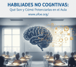 Maestra con grupo de niños aplicando habilidades no cognitivas