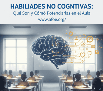 Maestra con grupo de niños aplicando habilidades no cognitivas