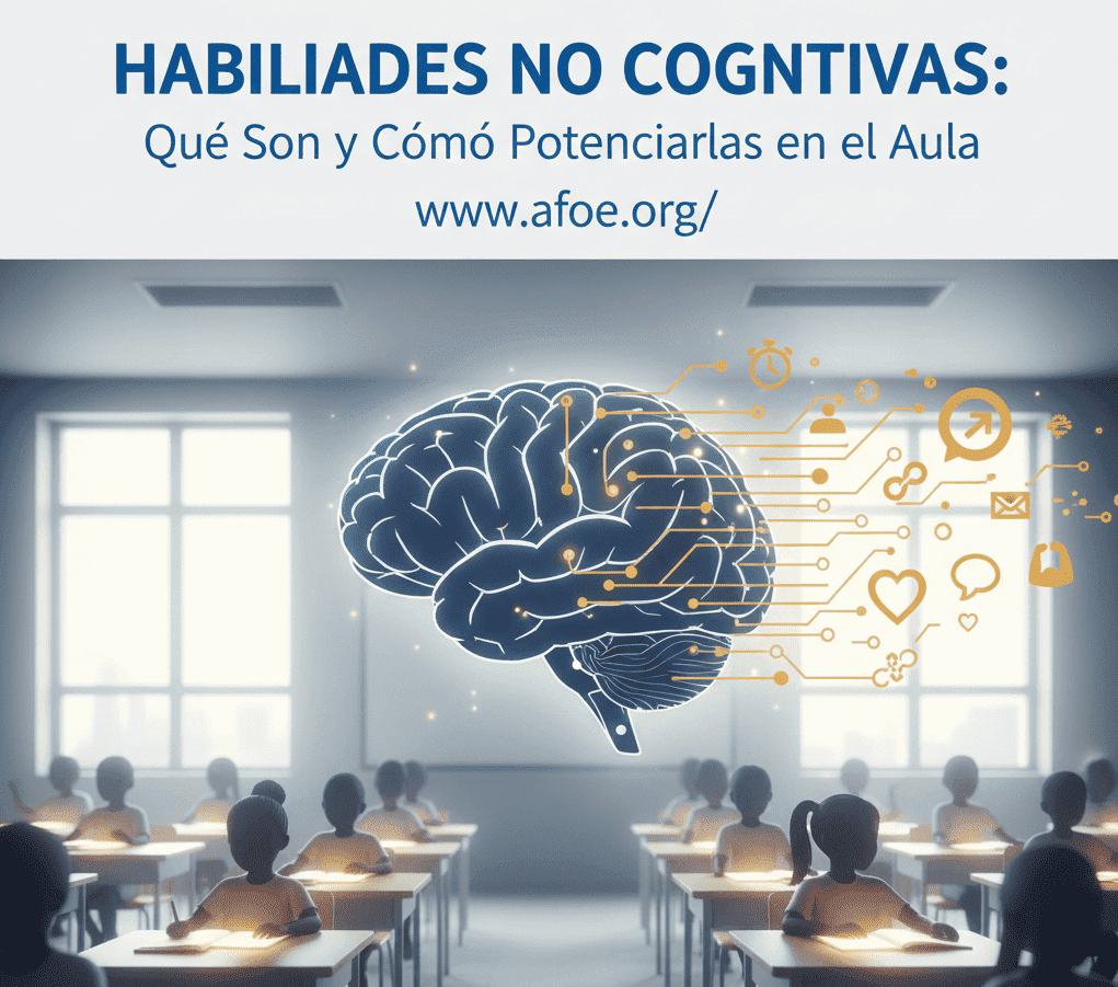 Maestra con grupo de niños aplicando habilidades no cognitivas
