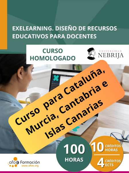 Exelearning diseño de recursos educativos para docentes (100 horas)  – Edición para Cataluña, Murcia, Cantabria e Islas Canarias