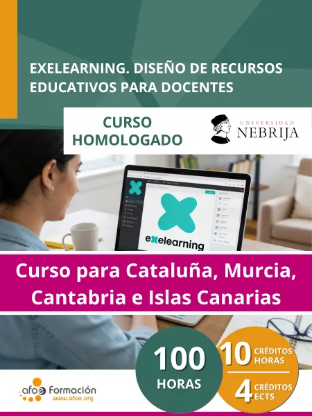 Exelearning diseño de recursos educativos para docentes (100 horas)  – Edición para Cataluña, Murcia, Cantabria e Islas Canarias